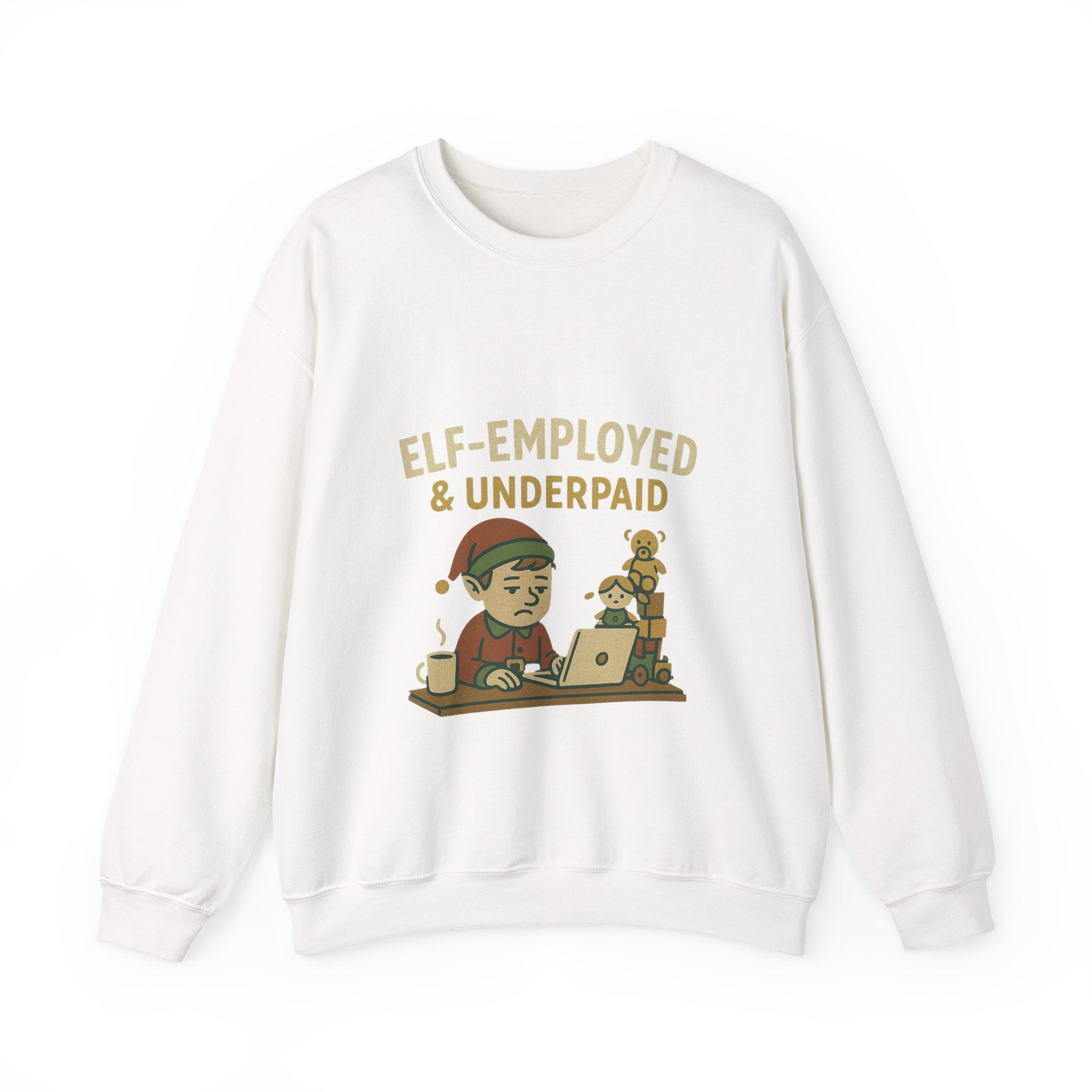 Christmas jumper "Elf-Employed & Underpaid" Holiday Graphic