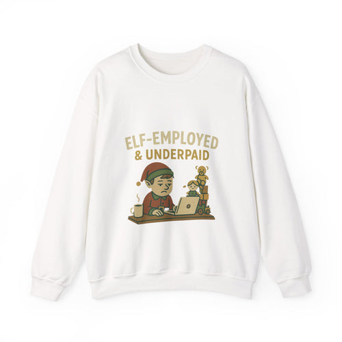 Christmas jumper "Elf-Employed & Underpaid" Holiday Graphic