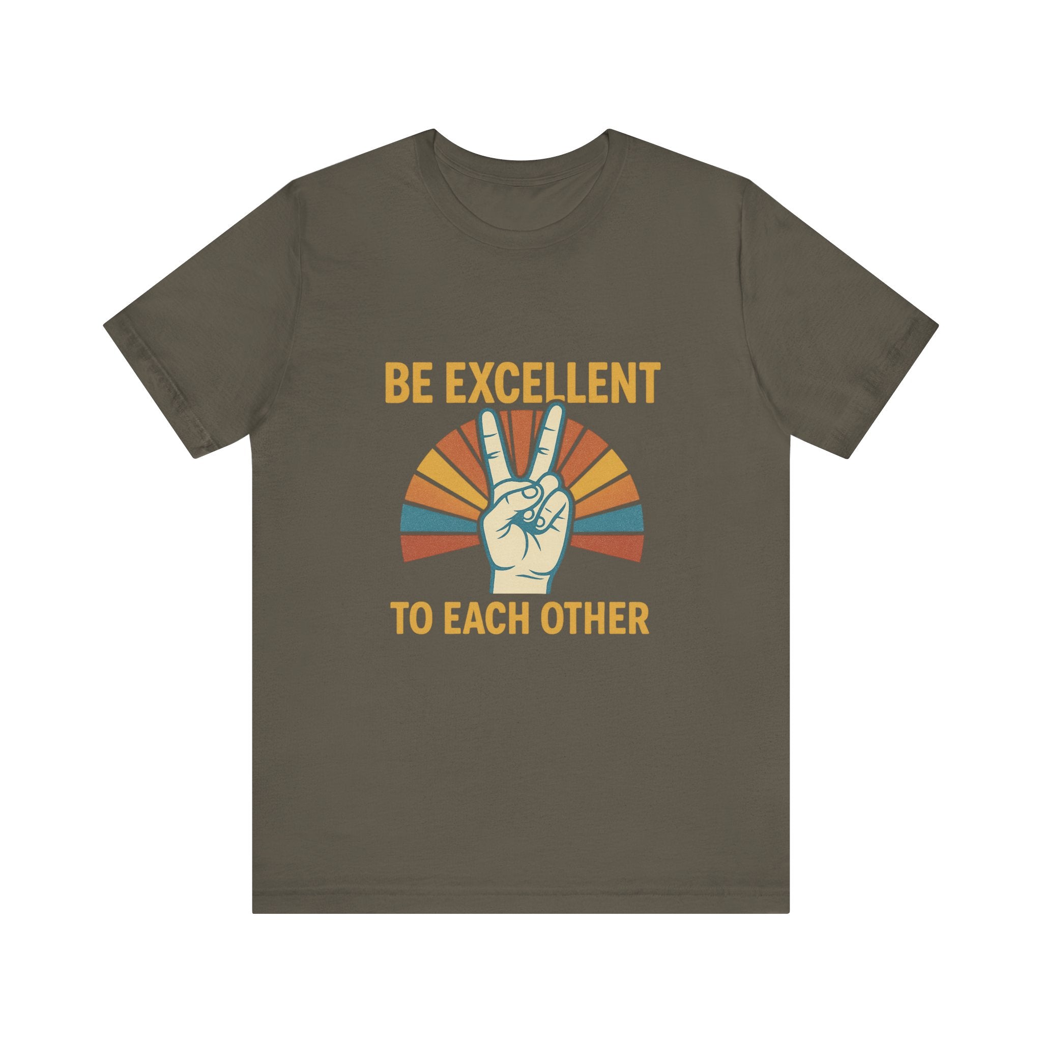 Be Excellent To Each Other  Bill & Ted T-Shirt — Retro Peace Sign Positive Message Tee