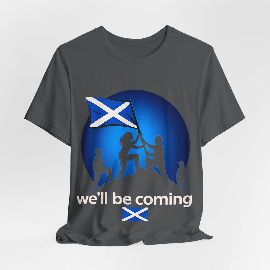 Scotland Flag Pride Tee — Scottish Saltire Family Silhouette T‑Shirt