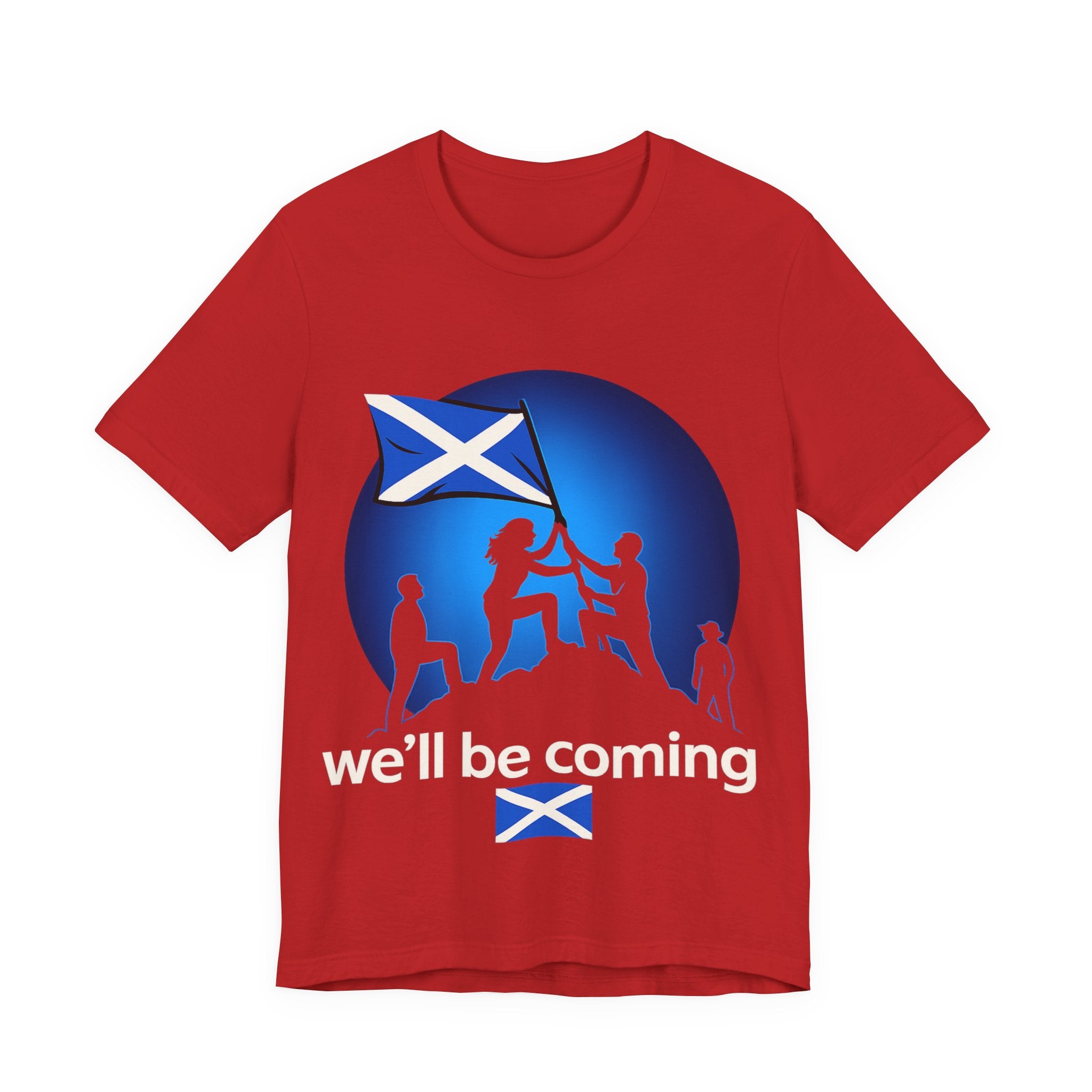 Scotland Flag Pride Tee — Scottish Saltire Family Silhouette T‑Shirt