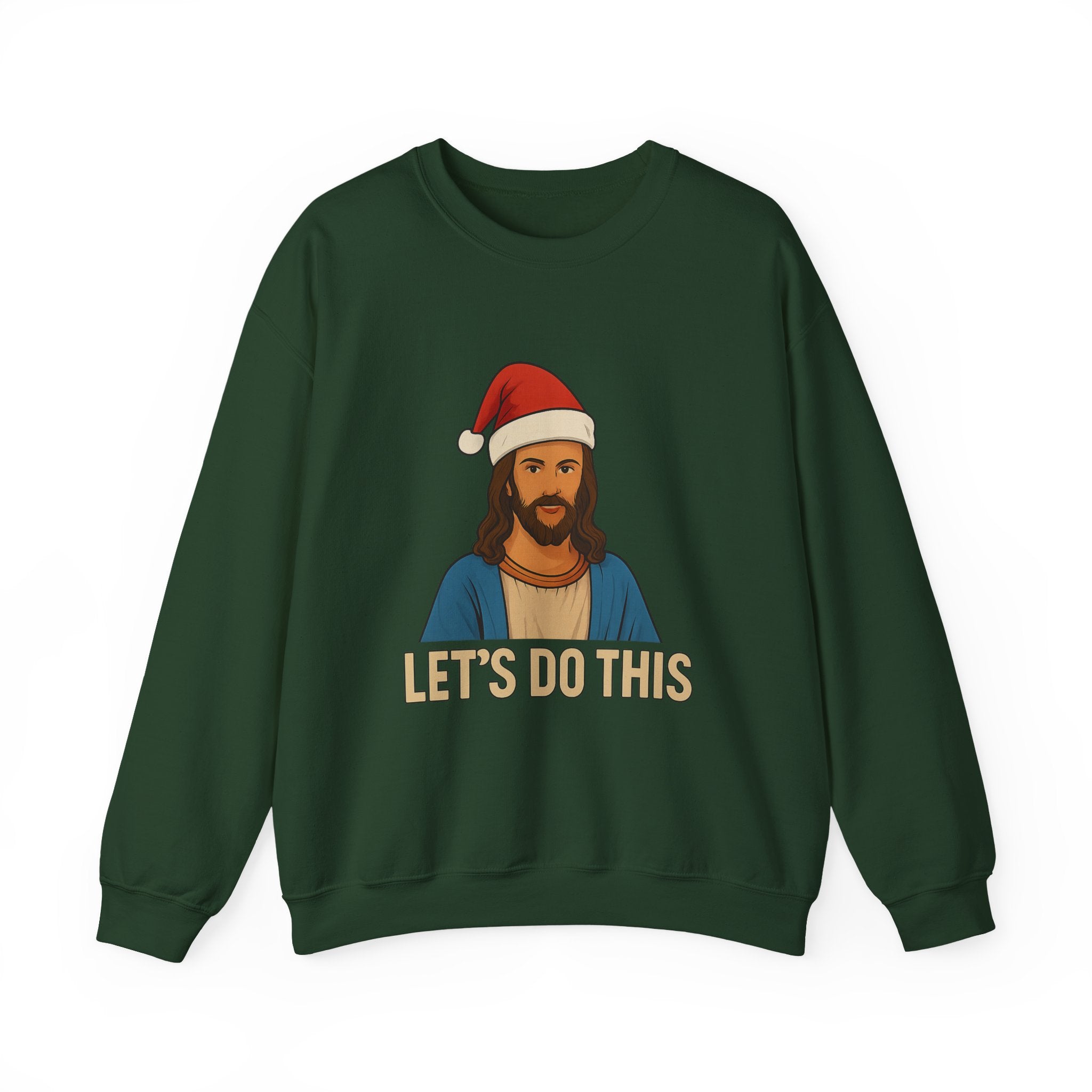 Jesus Christmas Sweatshirt "Let's Do This" – Holiday Christian Crewneck