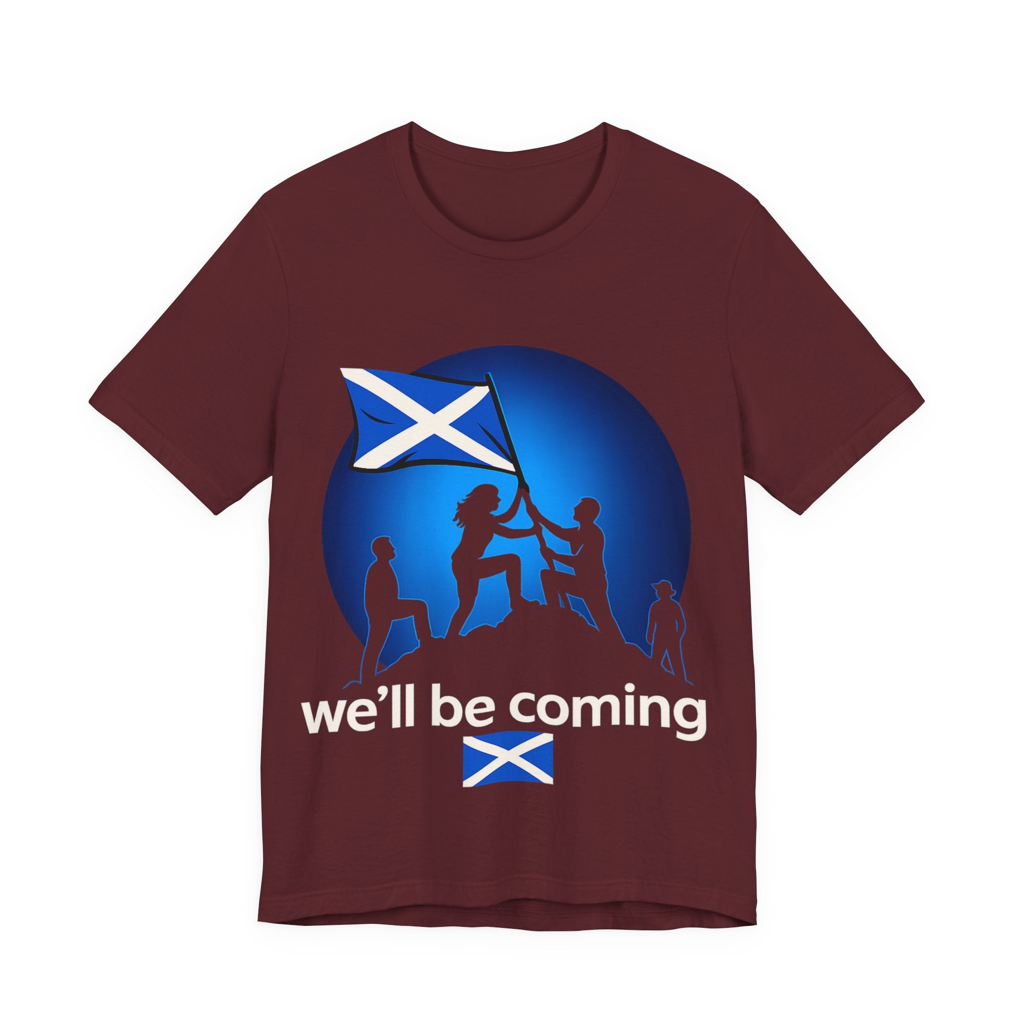 Scotland Flag Pride Tee — Scottish Saltire Family Silhouette T‑Shirt