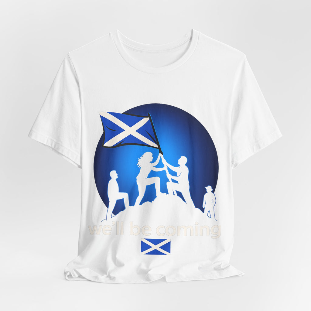 Scotland Flag Pride Tee — Scottish Saltire Family Silhouette T‑Shirt
