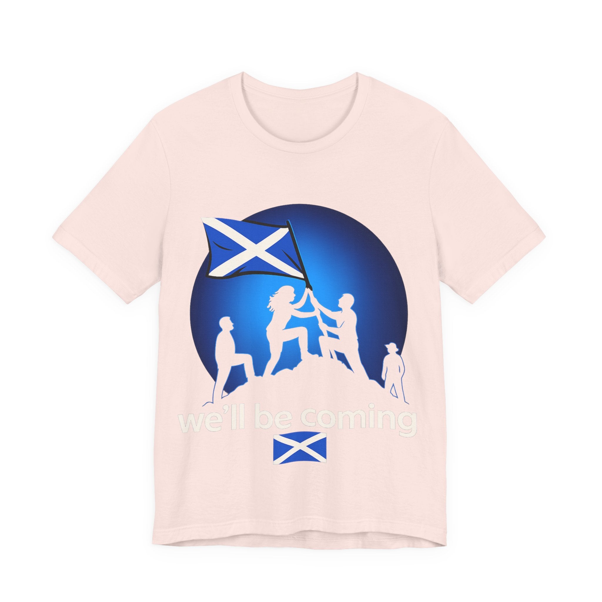 Scotland Flag Pride Tee — Scottish Saltire Family Silhouette T‑Shirt