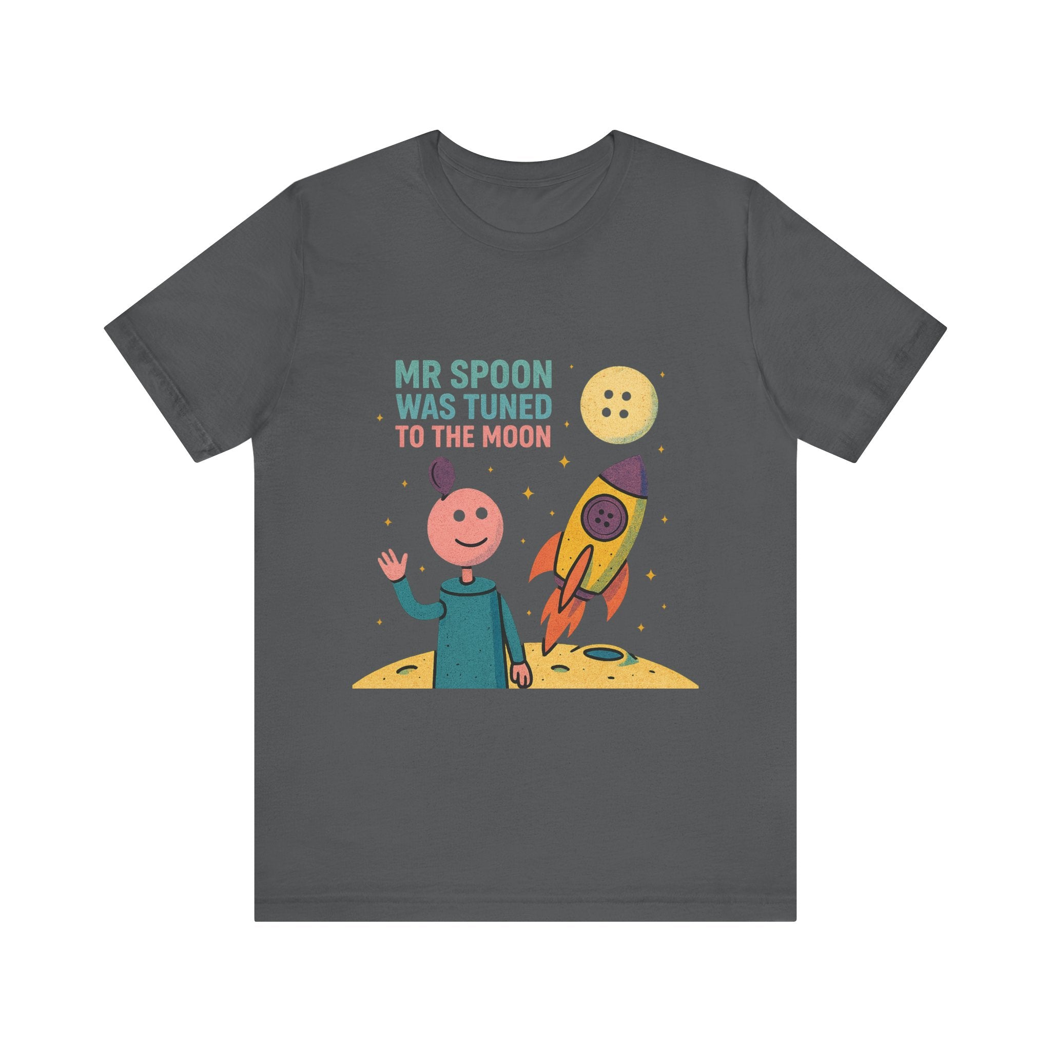 Retro Button Moon Unisex Jersey Short Sleeve Tee