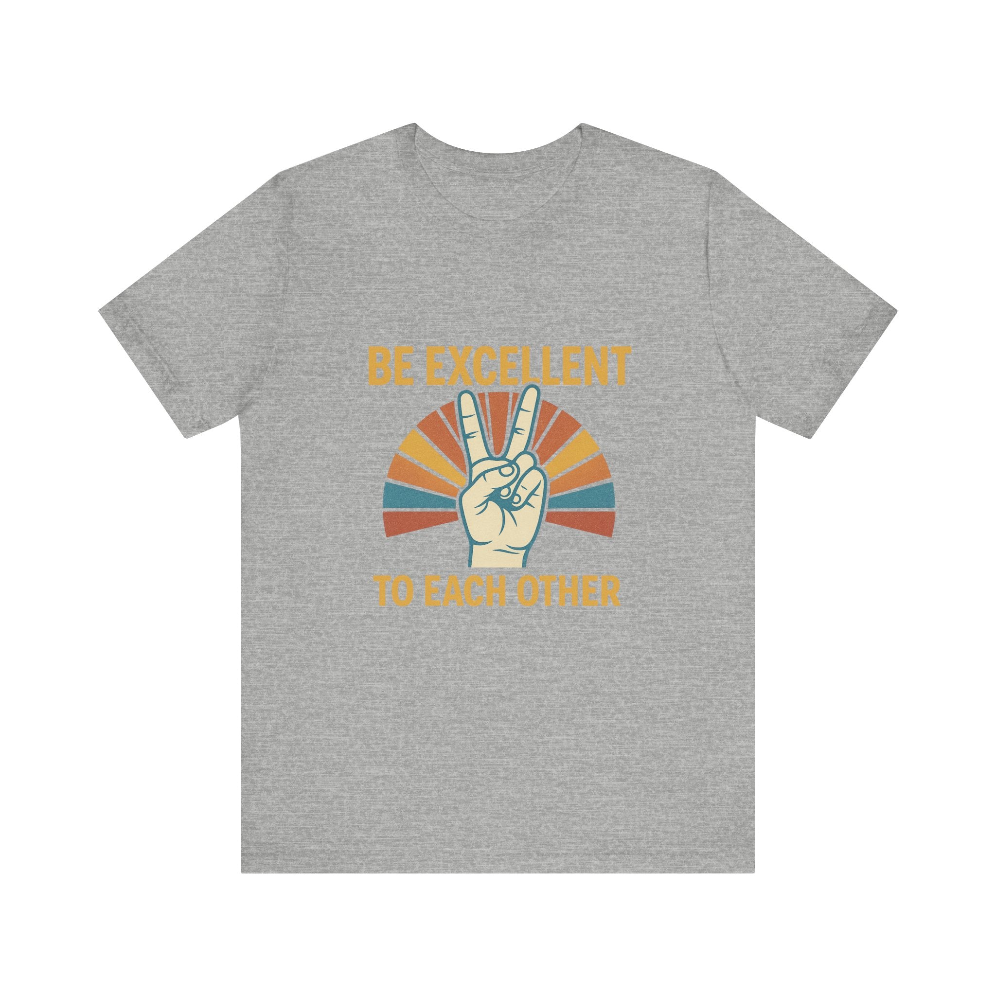 Be Excellent To Each Other  Bill & Ted T-Shirt — Retro Peace Sign Positive Message Tee