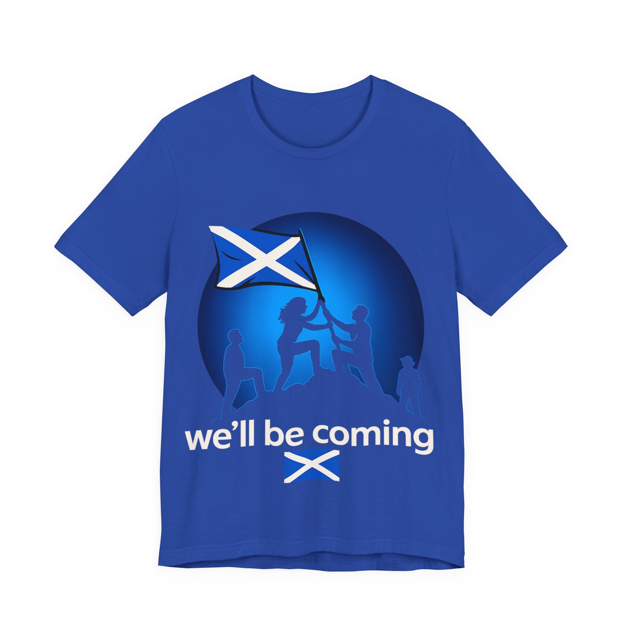 Scotland Flag Pride Tee — Scottish Saltire Family Silhouette T‑Shirt